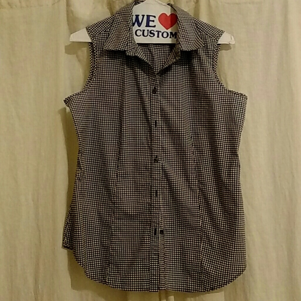 Talbots black and white gingham sleeveless